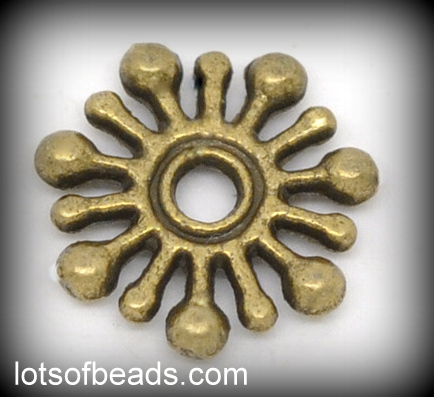Bronze Daisy Snowflake Spacer Bead